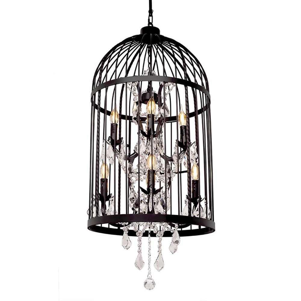 Люстра подвесная в виде клетки с подвесками BIRDCAGE CHANDELIER