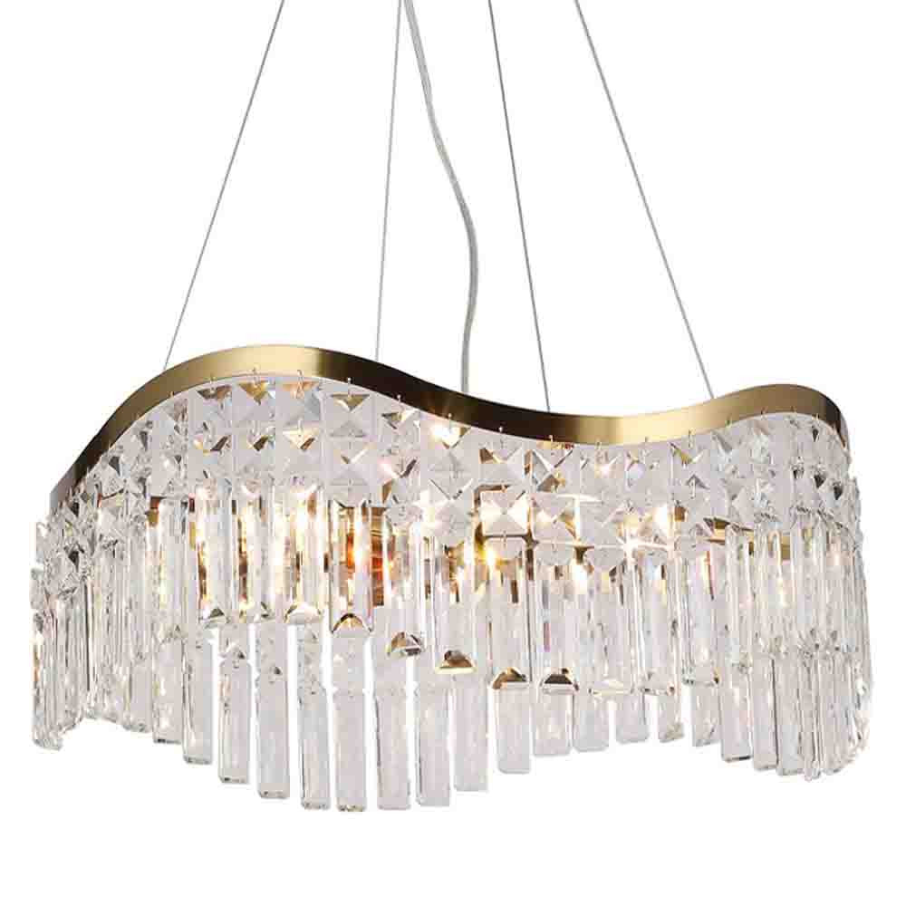 Люстра подвесная волнистой формы с хрустальными подвесками Ludivine Lighting