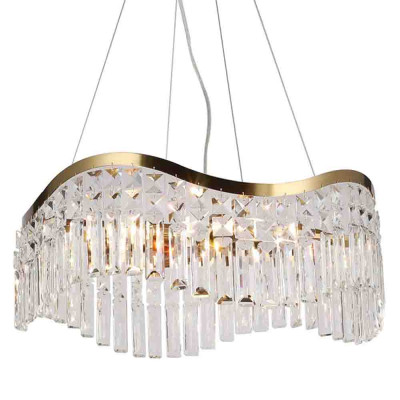 Люстра подвесная волнистой формы с хрустальными подвесками Ludivine Lighting