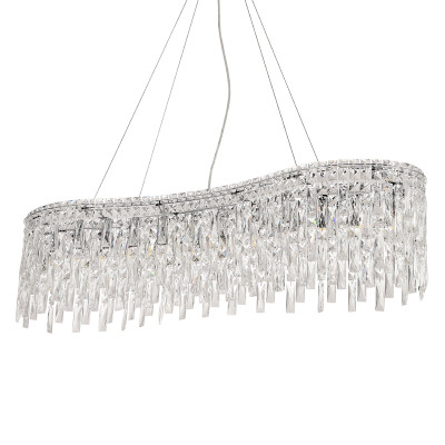 Люстра подвесная вытянутой формы с хрустальными подвесками Ludivine Lighting