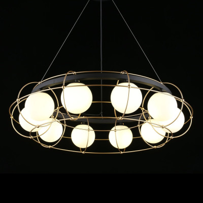 Люстра подвесная круглая с белыми плафонами Martin