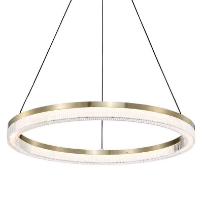 Люстра подвесная круглая светодиодная с золотым каркасом Ring Horizontal