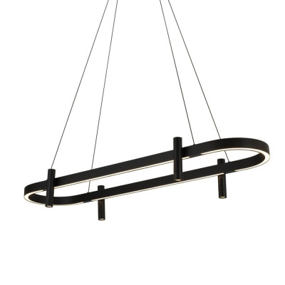 Люстра подвесная овальная черная Black Light Fixtures