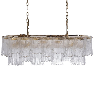 Люстра подвесная прямоугольная из рифленого стекла Fluted Glass Chandelier