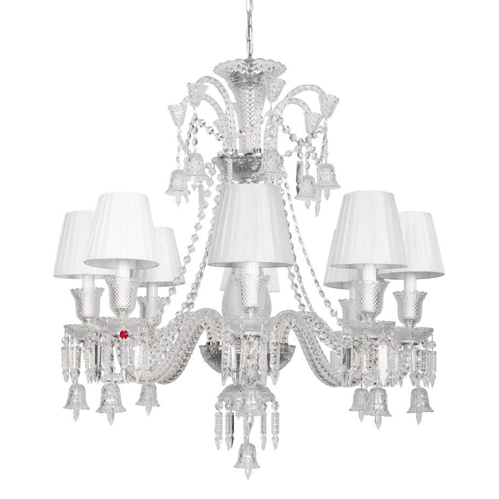 Люстра подвесная с плиссированными абажурами и множеством подвесок Диаметр 75 см Lustre Reverie