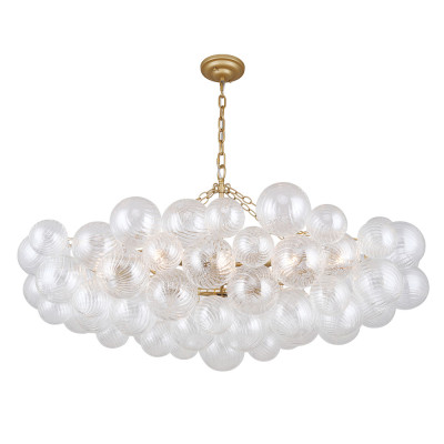 Люстра подвесная с рифлёными стеклянными шарами Длина 113 см Berries Chandelier