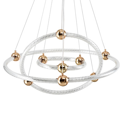 Люстра подвесная светодиодная в виде 3-х колец Lighting Rings Gold
