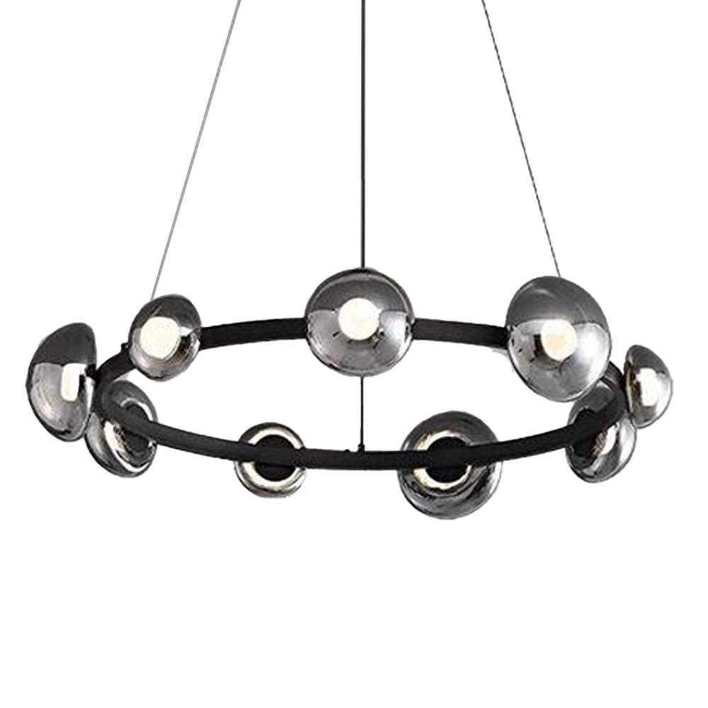 Люстра подвесная светодиодная в форме кольца Gray Ring Chandelier