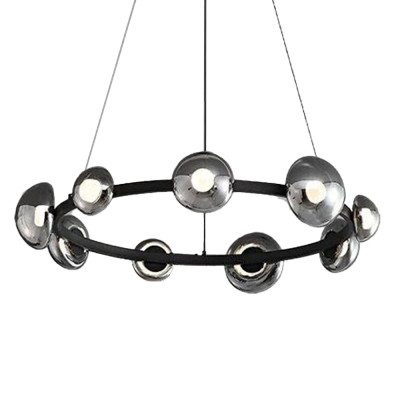 Люстра подвесная светодиодная в форме кольца Gray Ring Chandelier