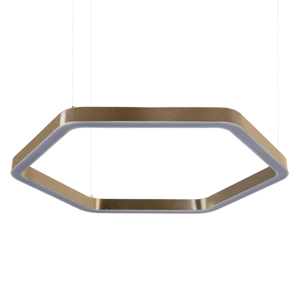 Люстра подвесная светодиодная в форме шестиугольника Диаметр 80 см Hexagon Horizontal