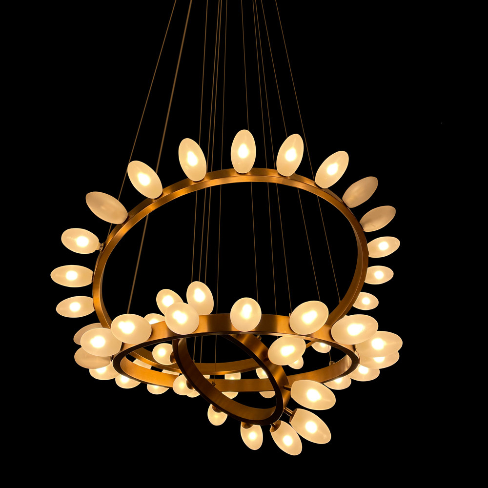 Люстра подвесная светодиодная с 4-мя кольцами Champagne Splashes