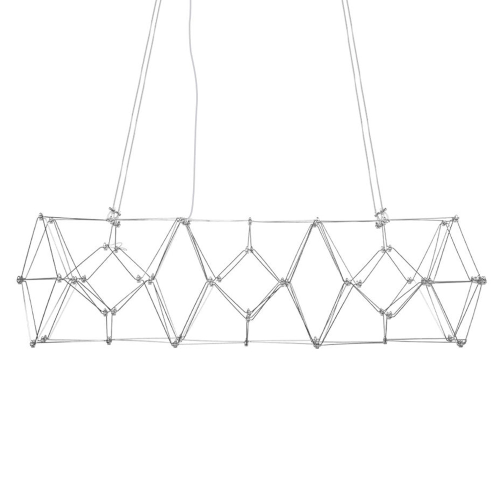 Люстра подвесная светодиодная с геометрической металлической сеткой в форме ромба Quasar
