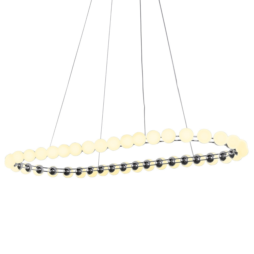 Люстра подвесная светодиодная с круглыми плафонами белого цвета PEARLS Suspension 100