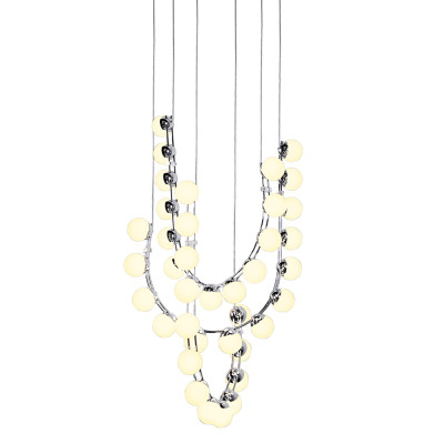 Люстра подвесная светодиодная с круглыми плафонами белого цвета PEARLS Suspension 39