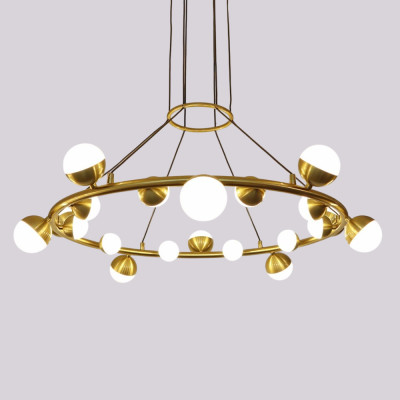 Люстра подвесная светодиодная с плафонами в форме шара Italian Globe Cedar Moss Light