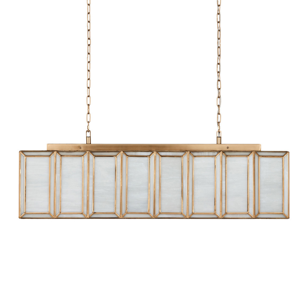 Люстра прямоугольная с каркасом золотого цвета Soft Glow Lamps
