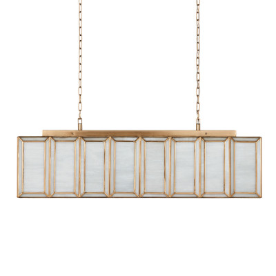 Люстра прямоугольная с каркасом золотого цвета Soft Glow Lamps