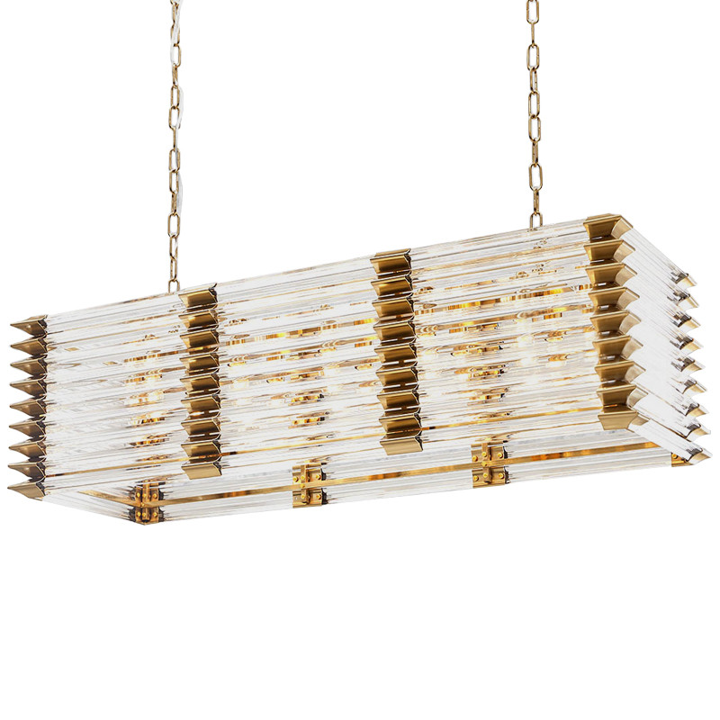 Люстра прямоугольная стеклянная Tadesse Glass Chandelier