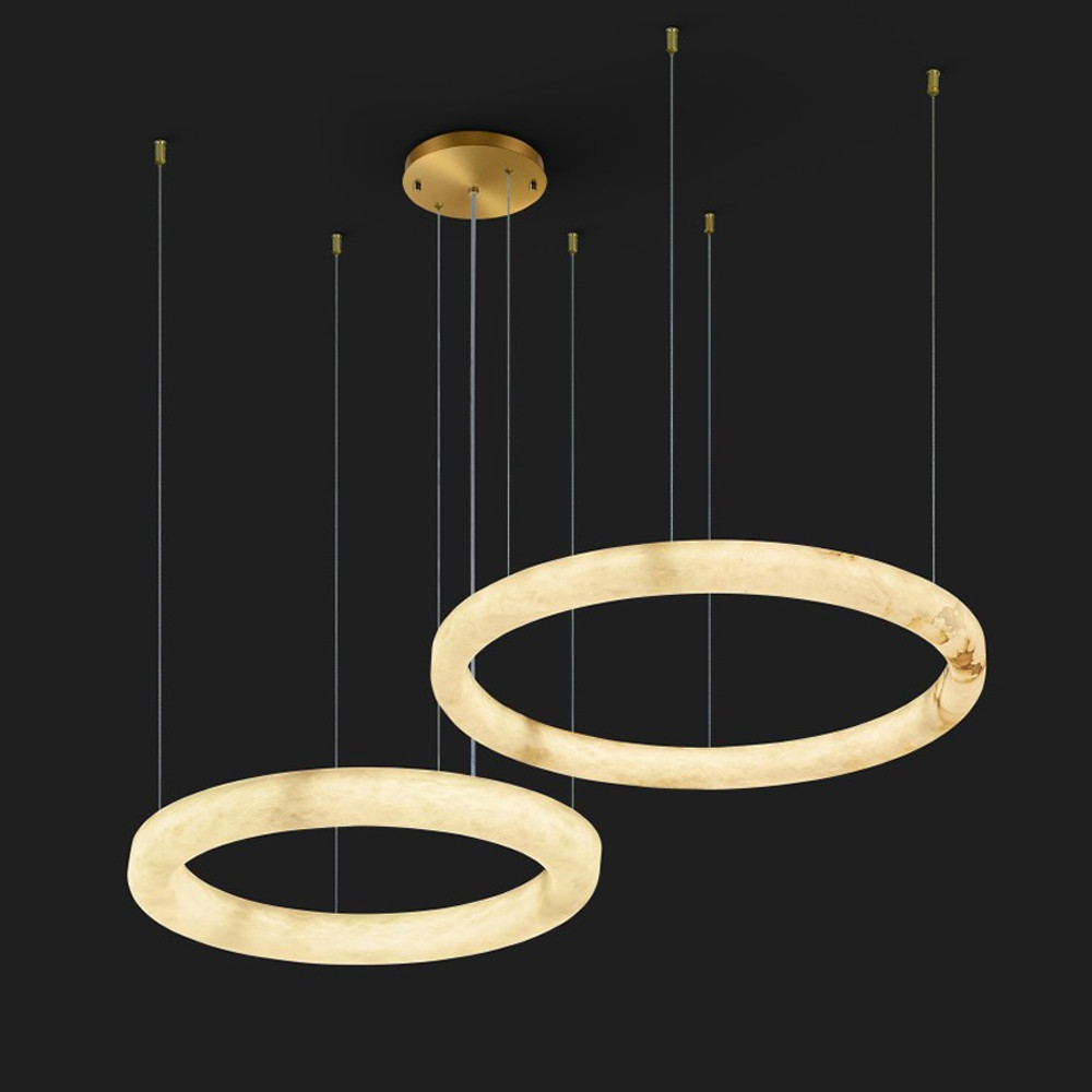 Люстра с 2-мя кольцами из натурального камня Minerals of Light