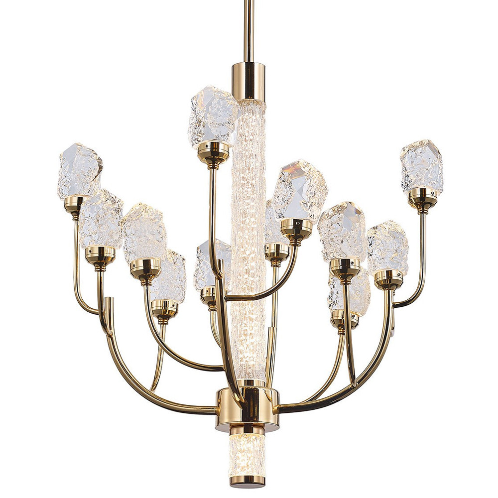 Люстра с декором в виде кристаллов из хрусталя Kenneth Crystal Stone Chandelier 12