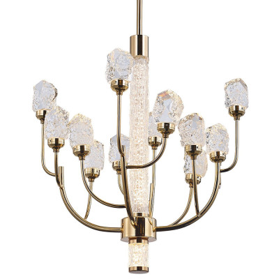 Люстра с декором в виде кристаллов из хрусталя Kenneth Crystal Stone Chandelier 12