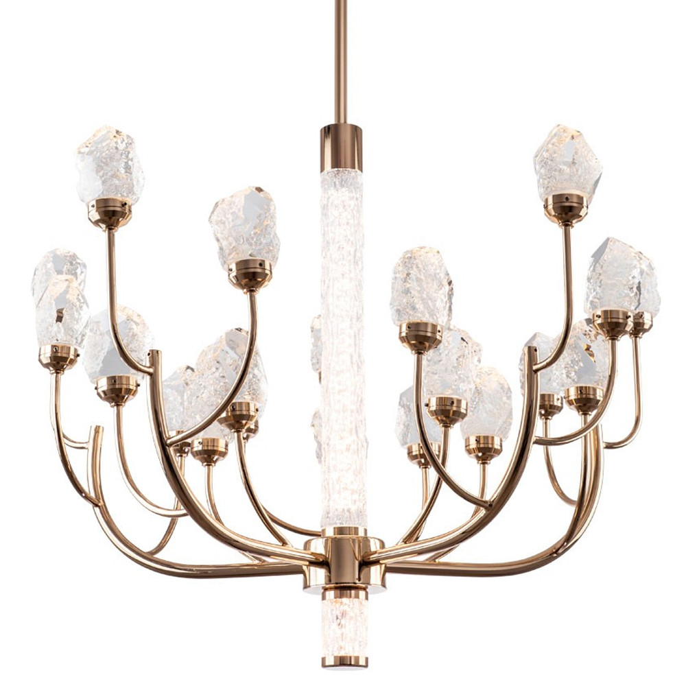 Люстра с декором в виде кристаллов из хрусталя Kenneth Crystal Stone Chandelier 20