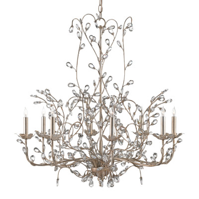 Люстра с декором в виде прозрачных граненных листьев на ветках Crystal Branches
