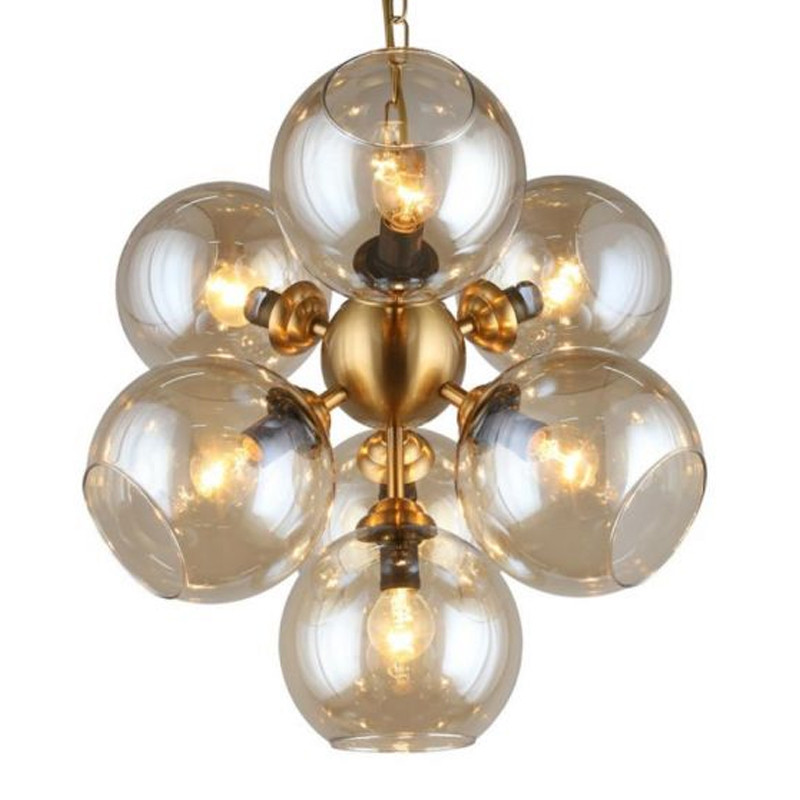 Люстра с дымчатым стеклом Bubble Glass Bronze
