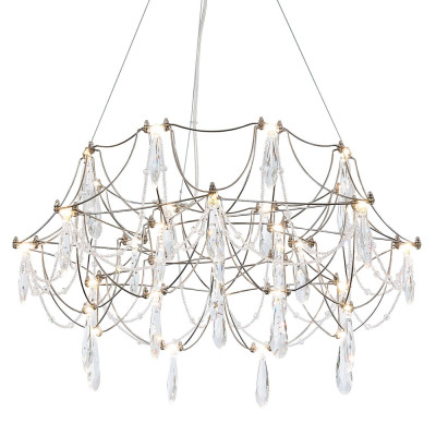 Люстра с каркасом из тонких металлических нитей и хрустальными подвесками Crystal Metal Threads Chandelier 60