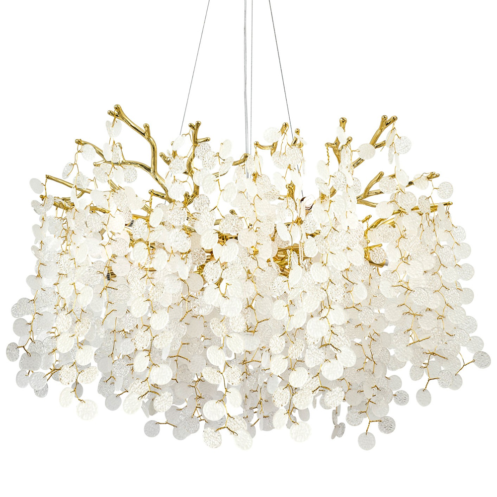Люстра с круглыми хрустальными подвесками Fairytree Gold Crystal Branches Chandelier 10