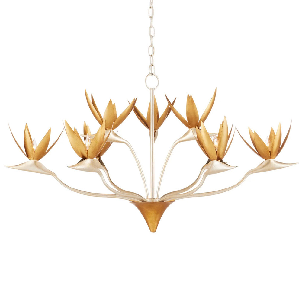 Люстра с плафонами в виде цветов Golden Bird of Paradise
