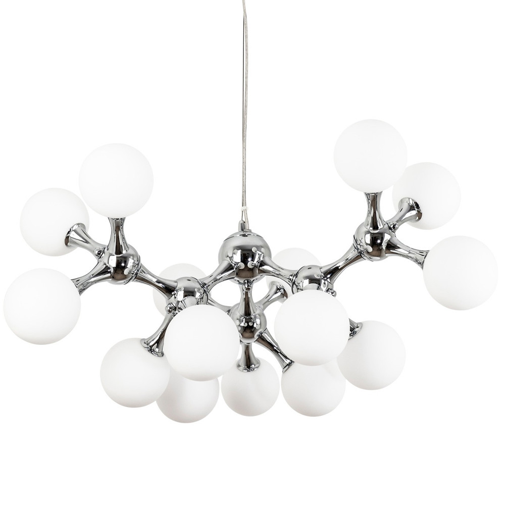 Люстра с плафонами из стеклянных шаров Pearls Suspension Chrome Chandelier