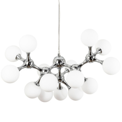 Люстра с плафонами из стеклянных шаров Pearls Suspension Chrome Chandelier