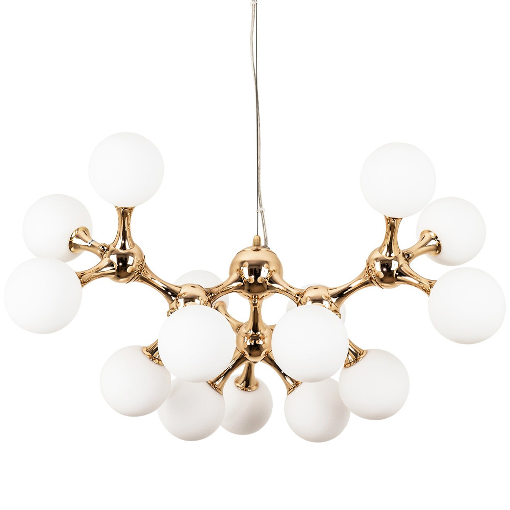 Люстра с плафонами из стеклянных шаров Pearls Suspension Gold Chandelier