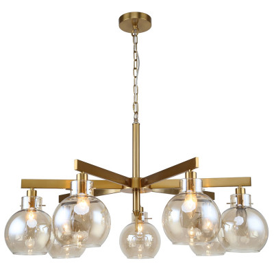 Люстра с плафонами коньячного цвета Carmella Globe Brass