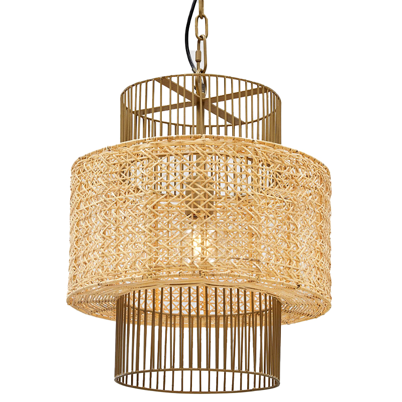 Люстра с плафоном из ротанга Raquel Wicker Chandelier