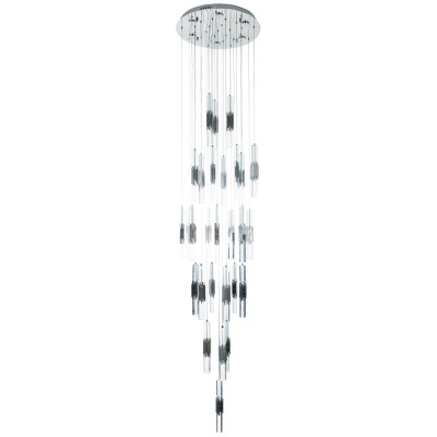 Люстра с прямоугольными плафонами из хрусталя Esme Rectangular Crystal Chrome Chandelier
