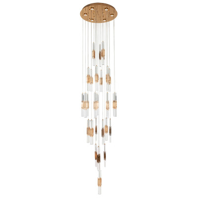Люстра с прямоугольными плафонами из хрусталя Esme Rectangular Crystal Gold Chandelier