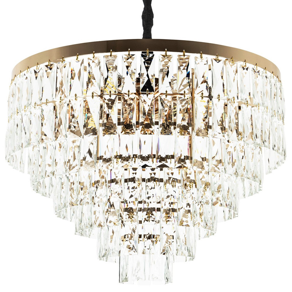 Люстра с прямоугольными хрустальными подвесками Lunet Crystal Rectangulars Chandelier 12