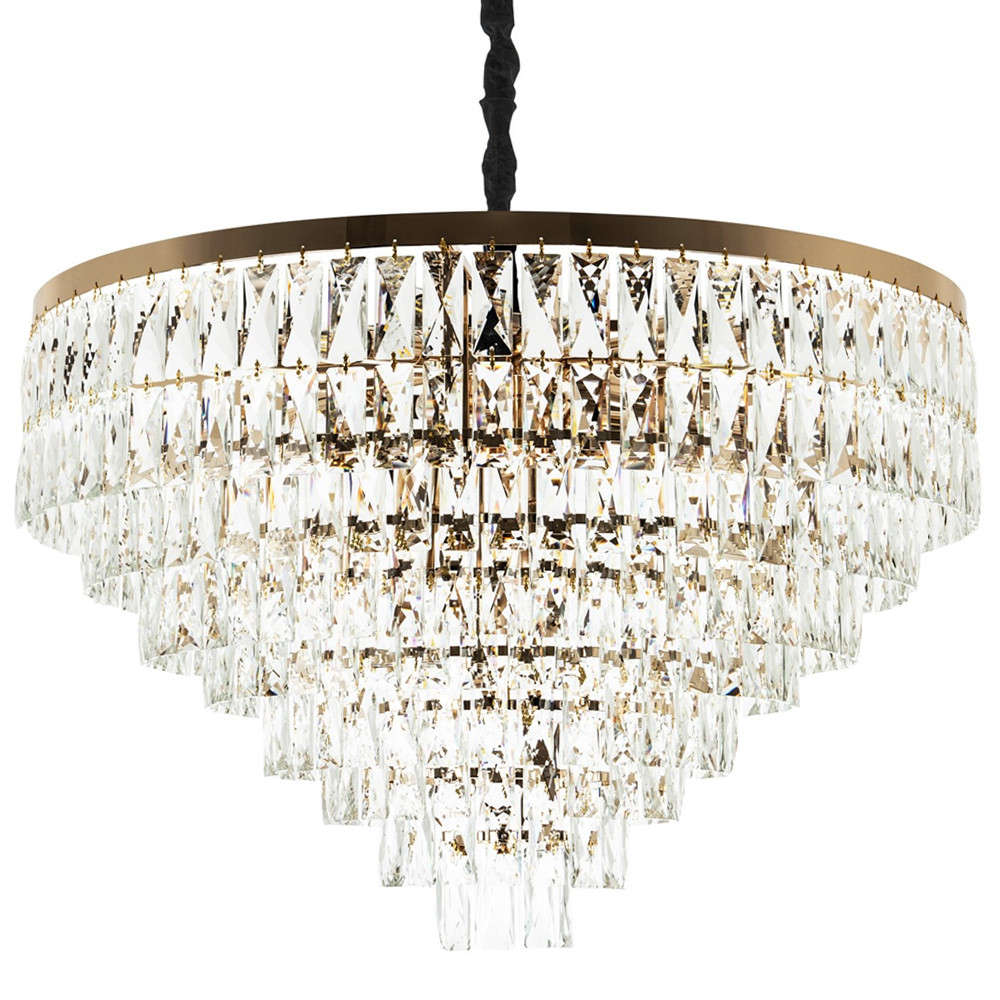 Люстра с прямоугольными хрустальными подвесками Lunet Crystal Rectangulars Chandelier 18