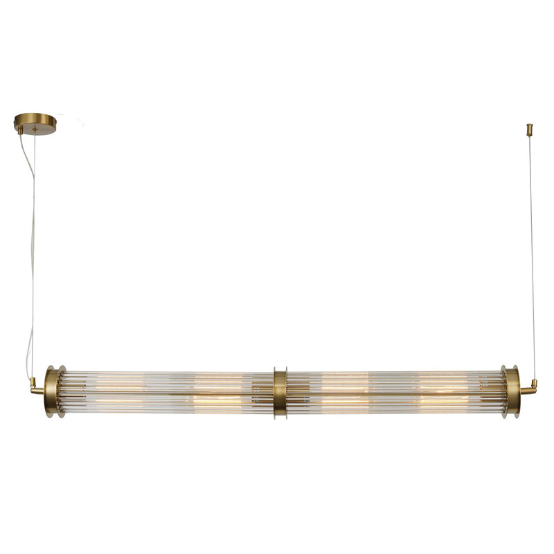 Люстра с рифленым плафоном Glass Tube Brass