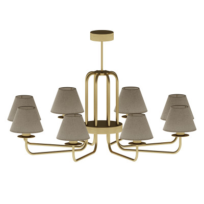 Люстра с тканевыми абажурами Brasspipes