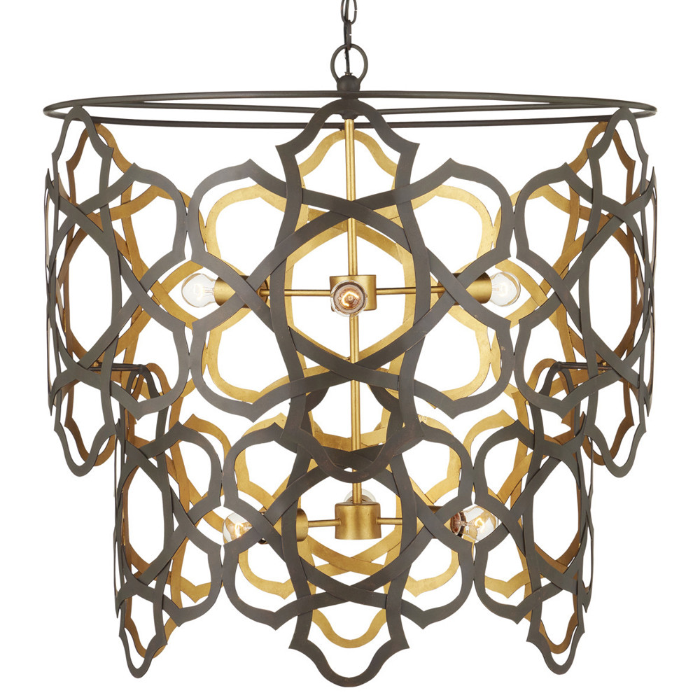 Люстра с узором из скульптурных металлических полос Patterned Lampshade
