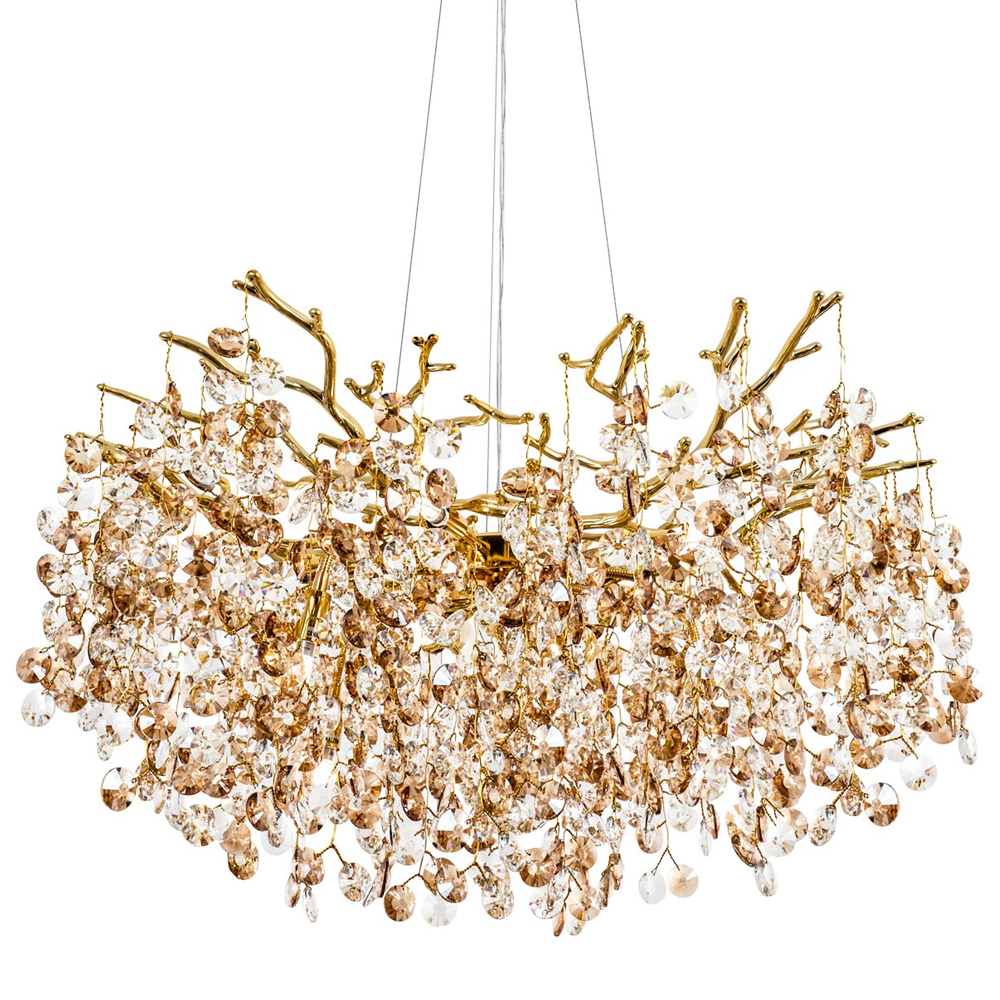 Люстра с хрустальными подвесками Fairytree Gold Crystal Chandelier 10