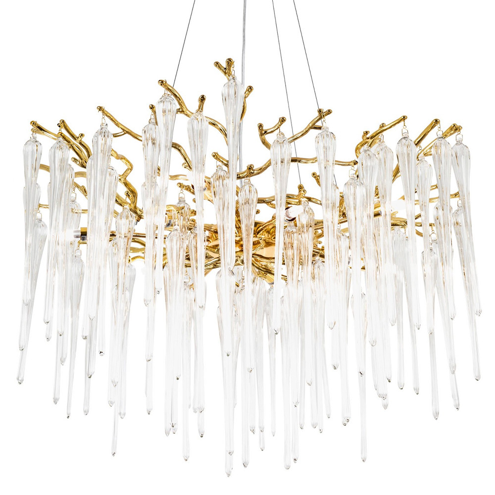 Люстра с хрустальными подвесками Frozen Drops Chandelier Gold 10