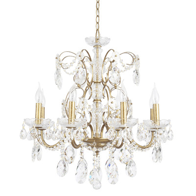 Люстра с хрустальными подвесками и цепочками Диаметр 68 см Rococo Iron & Crystal Chandelier