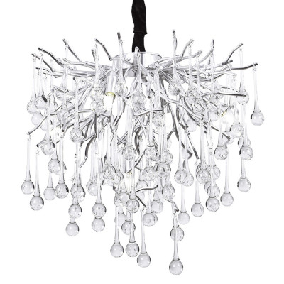 Люстра с хрустальными подвесками капли серебро Droplet Silver Chandelier 5