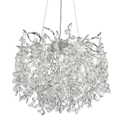 Люстра с хрустальными подвесками на металлических ветках Fairytree Light Silver Chandelier 10