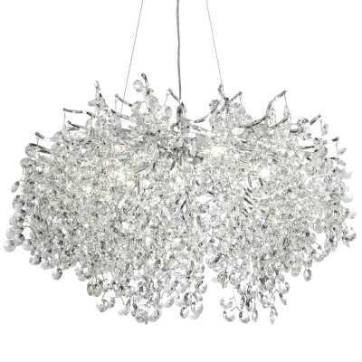 Люстра с хрустальными подвесками на металлических ветках Fairytree Light Silver Chandelier 14