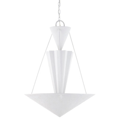 Люстра светодиодная белая геометрической формы с рифленым плафоном White Geometric Lamps